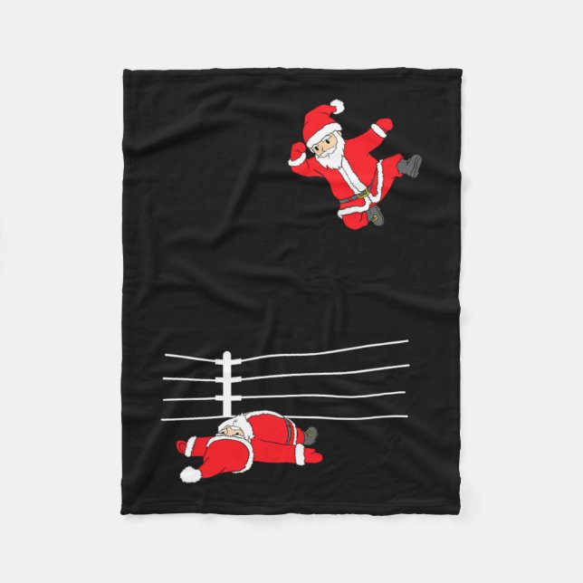 Weihnachts-Weihnachtsmann-Wrestling Xmas Fleecedecke (Vorderseite)