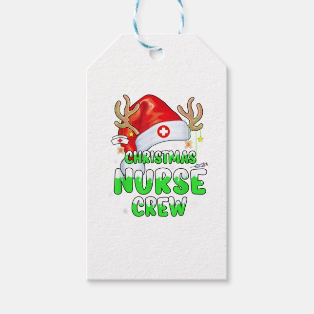 Weihnachts-Weihnachtsmänner-Besatzung-Quadrat Xmas Geschenkanhänger (Vorderseite)