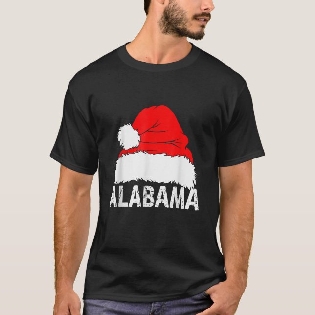 Weihnachts-Weihnachtsmannmütze Alabama Staat Lover T-Shirt (Vorderseite)