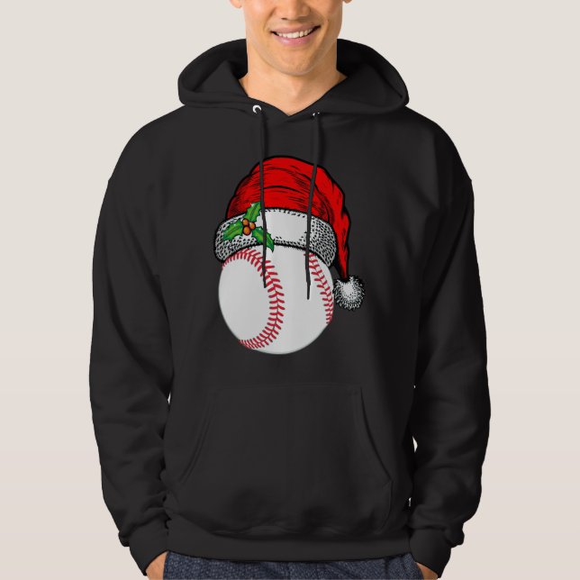 Weihnachts-Weihnachtsmannmütze Baseball Sport Funn Hoodie (Vorderseite)