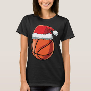 Weihnachts-Weihnachtsmannmütze Basketball-Spieler  T-Shirt
