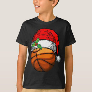 Weihnachts-Weihnachtsmannmütze Basketball Sport Fu T-Shirt