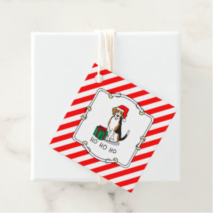 Weihnachts-Weihnachtsmannmütze Beagle (Tri-Farbe 3 Geschenkanhänger