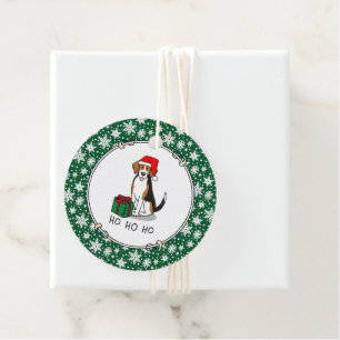 Weihnachts-Weihnachtsmannmütze Beagle (Tri-Farbe 3 Geschenkanhänger