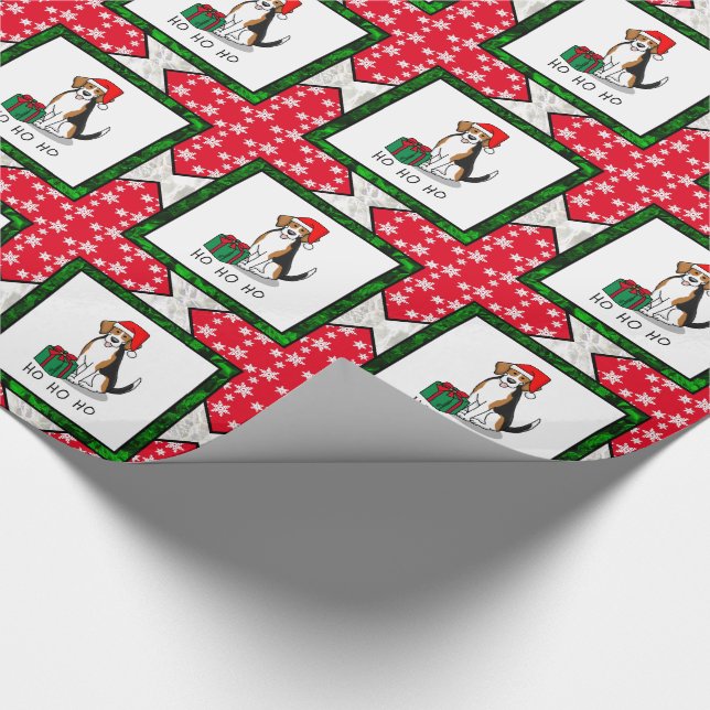 Weihnachts-Weihnachtsmannmütze Beagle (Tri-Farbe 3 Geschenkpapier (Ecke)