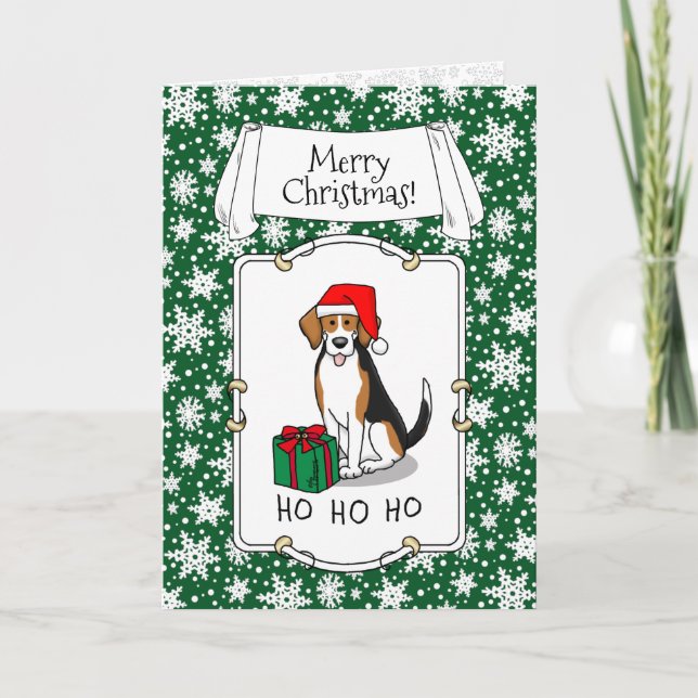Weihnachts-Weihnachtsmannmütze Beagle (Tri-Farbe 3 Karte (Vorderseite)