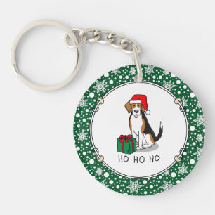 Weihnachts-Weihnachtsmannmütze Beagle (Tri-Farbe 3 Schlüsselanhänger