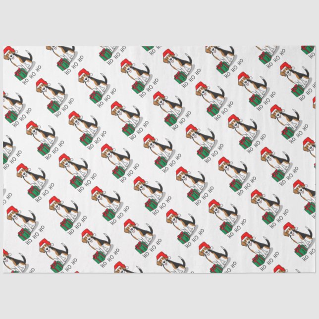 Weihnachts-Weihnachtsmannmütze Beagle (Tri-Farbe 3 Seidenpapier (Vorderseite)
