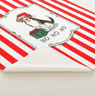Weihnachts-Weihnachtsmannmütze Beagle (Tri-Farbe 3 Sherpadecke