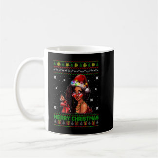 Weihnachts-Weihnachtsmannmütze Black African Girl Kaffeetasse