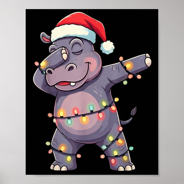 Weihnachts-Weihnachtsmannmütze Dabbing Angesagten  Poster (Vorne)