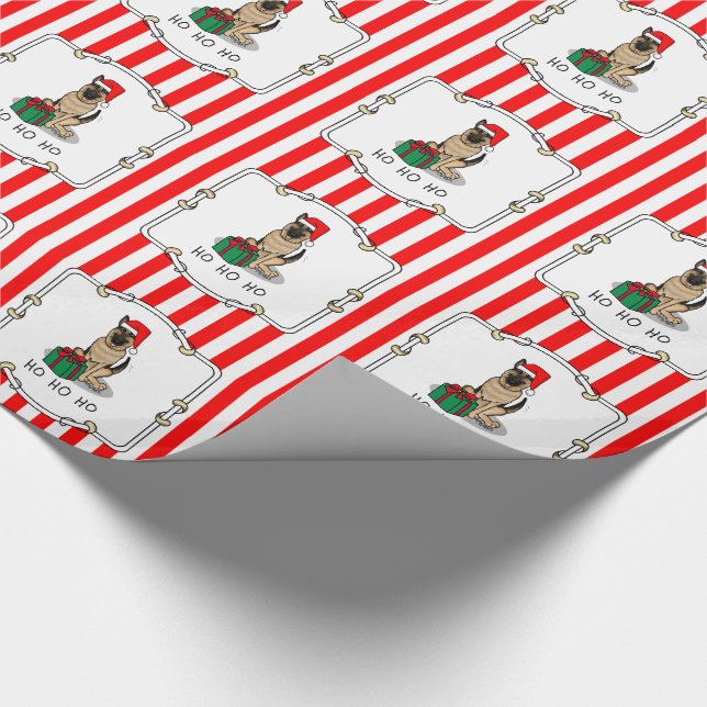 Weihnachts-Weihnachtsmannmütze German Shepherd Dog Geschenkpapier (Ecke)