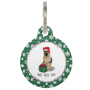 Weihnachts-Weihnachtsmannmütze German Shepherd Dog Haustiermarke