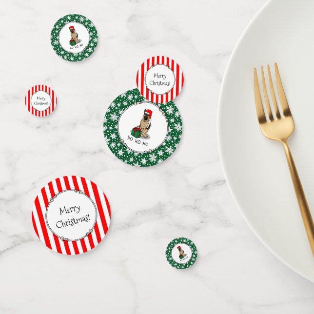 Weihnachts-Weihnachtsmannmütze German Shepherd Dog Konfetti (Gruppe)