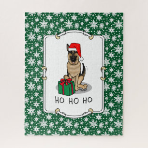 Weihnachts-Weihnachtsmannmütze German Shepherd Dog Puzzle