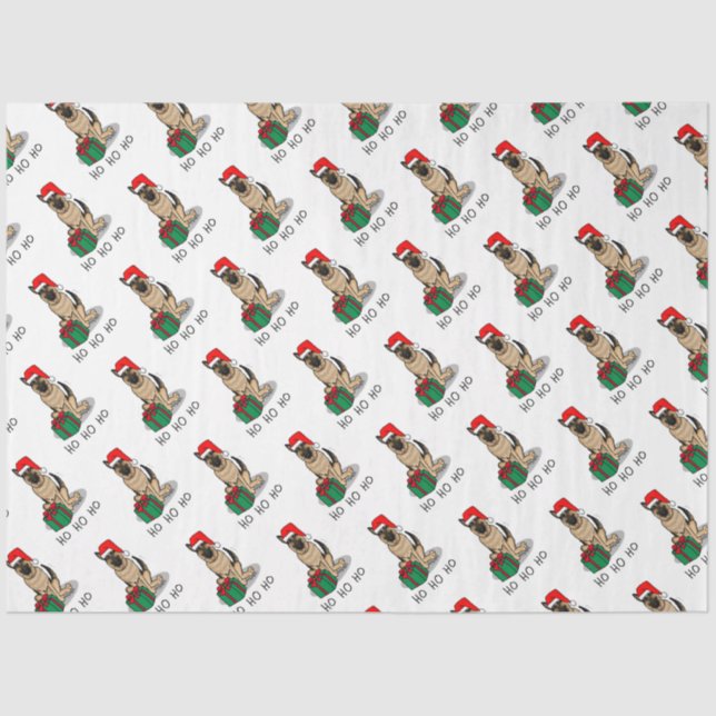 Weihnachts-Weihnachtsmannmütze German Shepherd Dog Seidenpapier (Vorderseite)