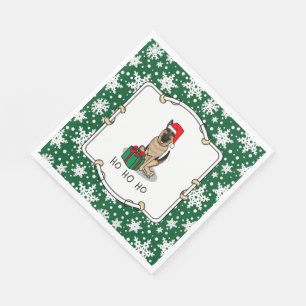 Weihnachts-Weihnachtsmannmütze German Shepherd Dog Serviette