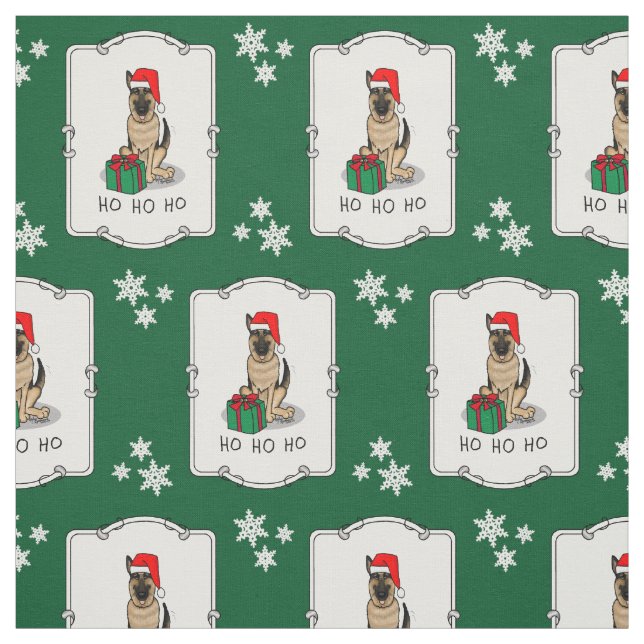 Weihnachts-Weihnachtsmannmütze German Shepherd Dog Stoff (Muster)