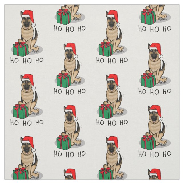 Weihnachts-Weihnachtsmannmütze German Shepherd Dog Stoff (Muster)