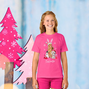 Weihnachts-Weihnachtsmannmütze Gingerbread Alphabe T-Shirt