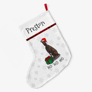 Weihnachts-Weihnachtsmannmütze Grauhund Hund (Blin Großer Weihnachtsstrumpf