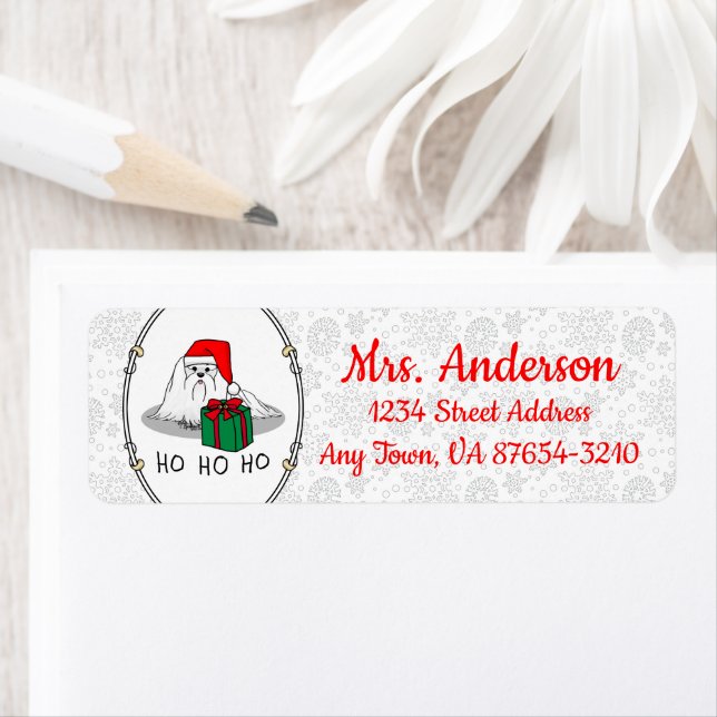 Weihnachts-Weihnachtsmannmütze Malteser Hund Niedl (Insitu)