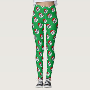Weihnachts-Weihnachtsmannmütze mit Katzengesicht Leggings
