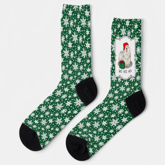 Weihnachts-Weihnachtsmannmütze Puli Dog (weiß) Nie Socken (Linkes Detail)