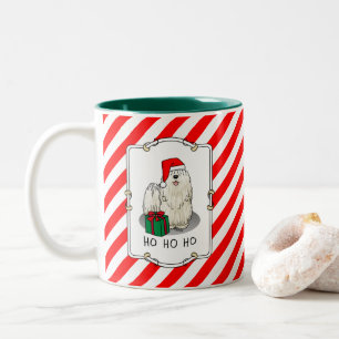 Weihnachts-Weihnachtsmannmütze Puli Dog (weiß) Nie Zweifarbige Tasse