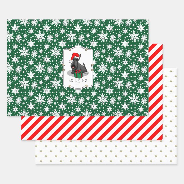 Weihnachts-Weihnachtsmannmütze Scottish Terrier (s Geschenkpapier Set (Set)
