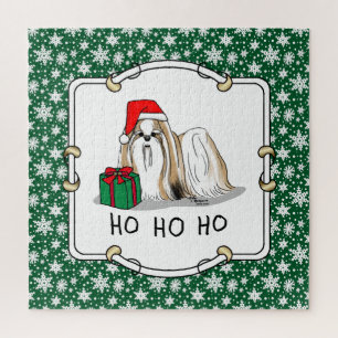 Weihnachts-Weihnachtsmannmütze Shih Tzu (bräunlich Puzzle