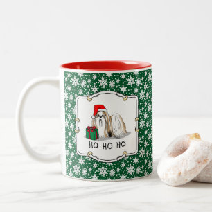 Weihnachts-Weihnachtsmannmütze Shih Tzu (bräunlich Zweifarbige Tasse