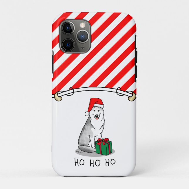 Weihnachts-Weihnachtsmannmütze Sibirischer Husky ( Case-Mate iPhone Hülle (Rückseite)