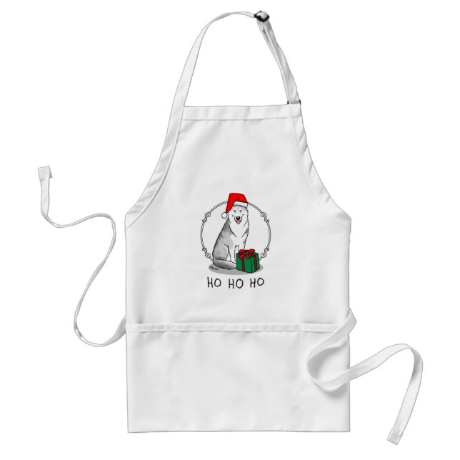 Weihnachts-Weihnachtsmannmütze Sibirischer Husky ( Schürze (Vorne)