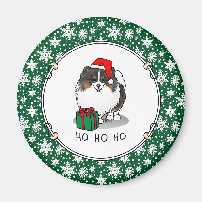 Weihnachts-Weihnachtsmannmütze Spitz (in drei Farb Magnet (Vorne)