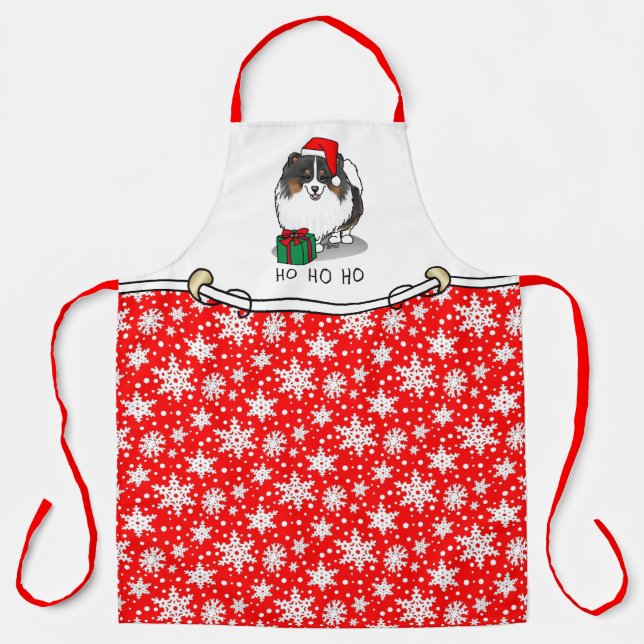 Weihnachts-Weihnachtsmannmütze Spitz (in drei Farb Schürze (Vorderseite)