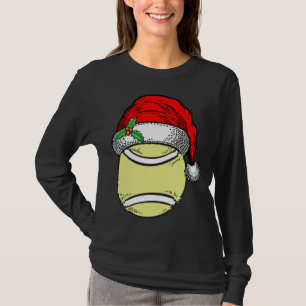 Weihnachts-Weihnachtsmannmütze Tennis Funny-Gesche T-Shirt