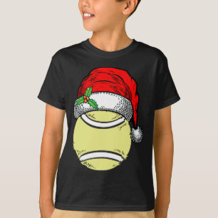 Weihnachts-Weihnachtsmannmütze Tennis Funny-Gesche T-Shirt