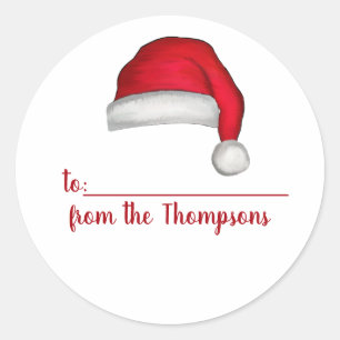 Weihnachts-Weihnachtsmannmütze Whimsical Niedlich Runder Aufkleber
