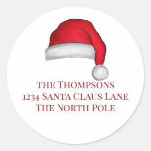 Weihnachts-Weihnachtsmannmütze Whimsikische Rückse Runder Aufkleber