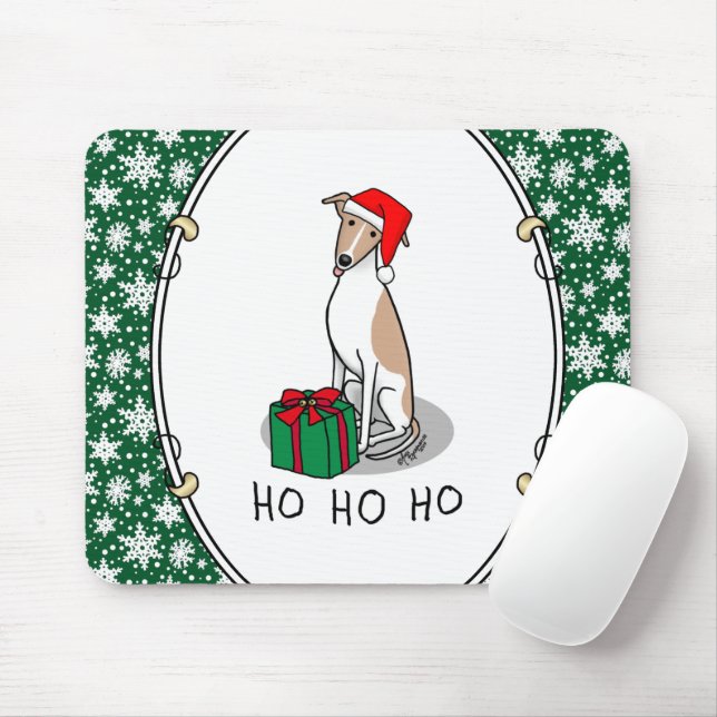 Weihnachts-Weihnachtsmannmütze Whippet Hund Fawn & Mousepad (Mit Mouse)