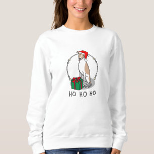 Weihnachts-Weihnachtsmannmütze Whippet Hund Fawn & Sweatshirt