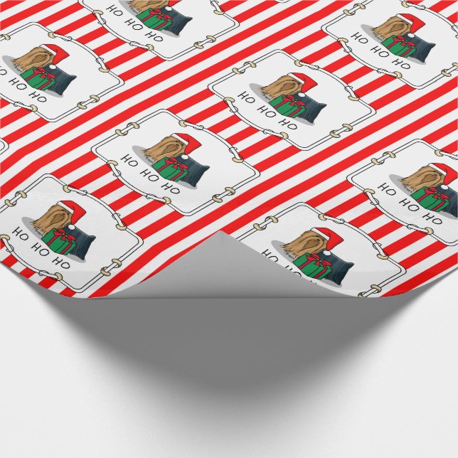 Weihnachts-Weihnachtsmannmütze Yorkshire Terrier Y Geschenkpapier (Ecke)