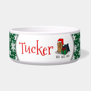 Weihnachts-Weihnachtsmannmütze Yorkshire Terrier Y Napf