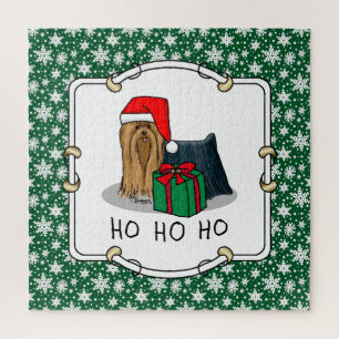 Weihnachts-Weihnachtsmannmütze Yorkshire Terrier Y Puzzle
