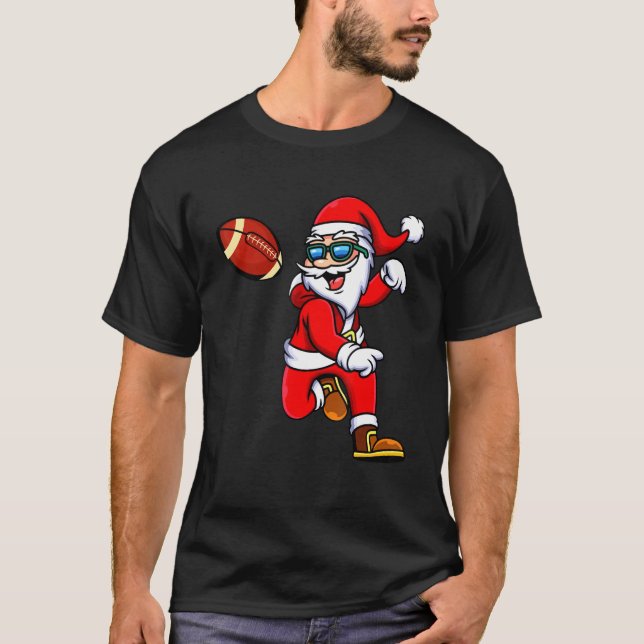 Weihnachts-Weihnachtsmannschaft Fußball-Fußball-Qu T-Shirt (Vorderseite)
