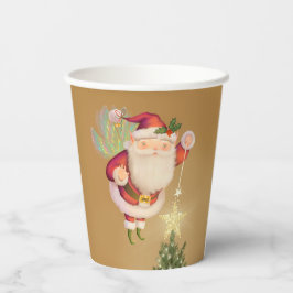 Weihnachts-Weihnachtsmarkt-Gold-Papier-Cups Pappbecher