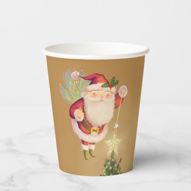 Weihnachts-Weihnachtsmarkt-Gold-Papier-Cups Pappbecher (Rückseite)