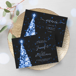 Weihnachts-Weihnachtsmenü der Marine Blue Wedding Einladung