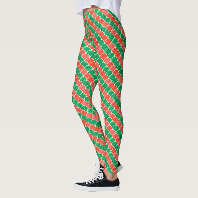 Weihnachts-Weihnachtsmuster Leggings (Links)